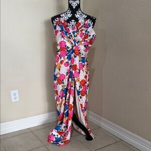 Floral Multicolor Strapless Dress